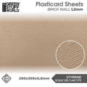 GSW ABS Plasticard Sheet - Brick Wall 1.2mm Plasticard Green Stuff World 