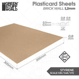 GSW ABS Plasticard Sheet - Brick Wall 1.2mm Plasticard Green Stuff World 