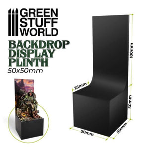 GSW Backdrop Display Plinths 5x5x5+10cm Plinth Green Stuff World 