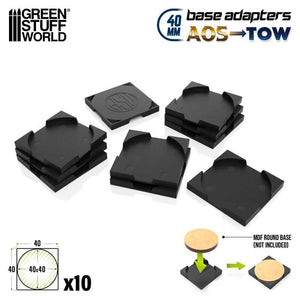 GSW Base Adapter - Round 40mm to Square 40mm (Pack x 10) Bases Green Stuff World 