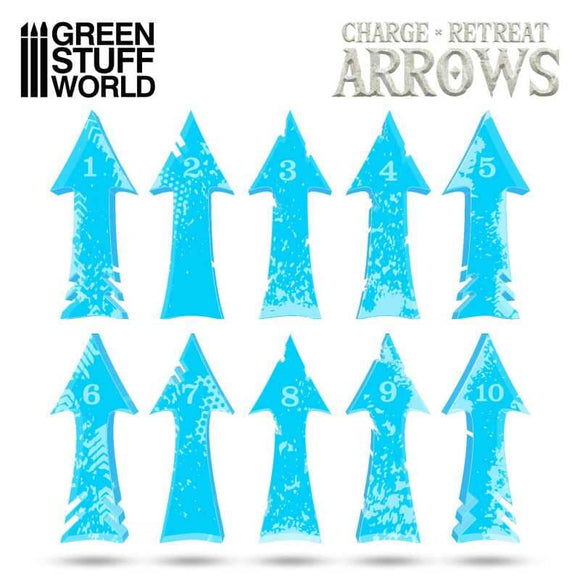 GSW Charge N Retreat Arrows - Light Blue (thickness 3mm) Gaming Tools Green Stuff World