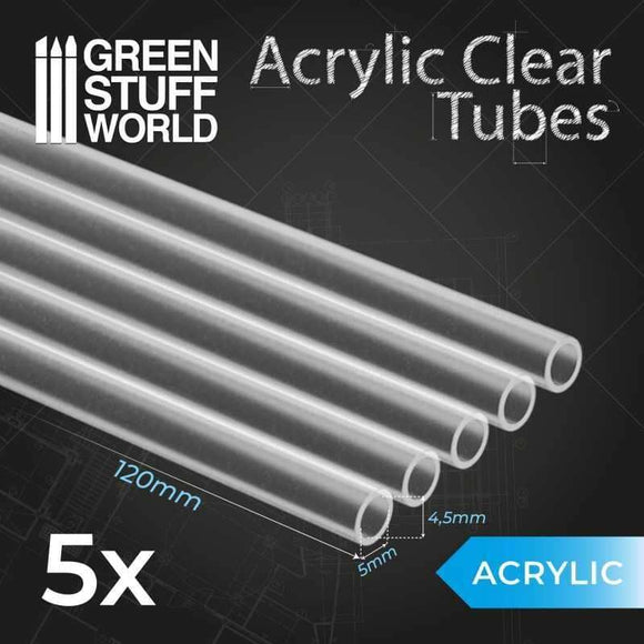 GSW Clear Acrylic Tubes 5mm (PACK x5) Generic Green Stuff World 