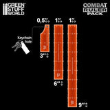 GSW Combat Ruler Pack (6'', 9'', 1-2-3) - Fluor Orange (Pack x3) Gaming Tools Green Stuff World 