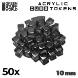 GSW Gaming Cubes 10mm - CLEAR BLACK (pack x50) Gaming Tools Green Stuff World 