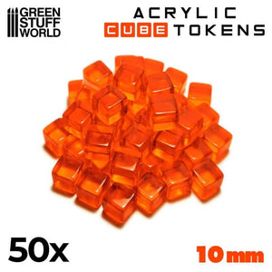 GSW Gaming Cubes 10mm - ORANGE (pack x50) Gaming Tools Green Stuff World 