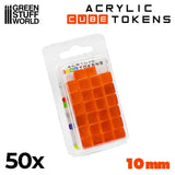 GSW Gaming Cubes 10mm - ORANGE (pack x50) Gaming Tools Green Stuff World 