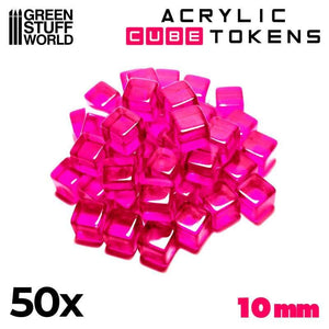 GSW Gaming Cubes 10mm - PINK (pack x50) Gaming Tools Green Stuff World 