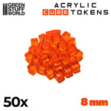 GSW Gaming Cubes 8mm - ORANGE (pack x50) Gaming Tools Green Stuff World 