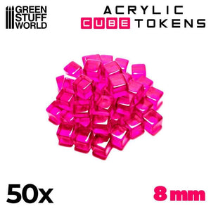 GSW Gaming Cubes 8mm - PINK (pack x50) Gaming Tools Green Stuff World 