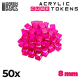 GSW Gaming Cubes 8mm - PINK (pack x50) Gaming Tools Green Stuff World 