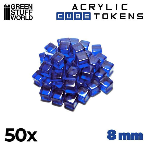 GSW Gaming TOKENs - Blue Cubes 8mm (pack x50) Gaming Tools Green Stuff World 