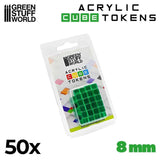 GSW Gaming TOKENs - Green Cubes 8mm (pack x50) Gaming Tools Green Stuff World 