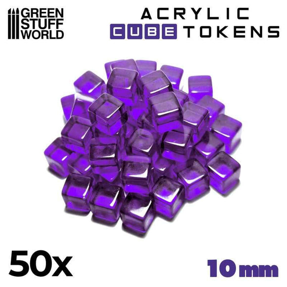 GSW Gaming TOKENs - Purple Cubes 10mm (pack x50) Gaming Tools Green Stuff World 