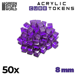 GSW Gaming TOKENs - Purple Cubes 8mm (pack x50) Gaming Tools Green Stuff World 