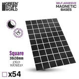 GSW Magnetic Precut Sizes - Adhesive Squares 30x30mm (OLD WORLD) Magnetic Sheet Green Stuff World 