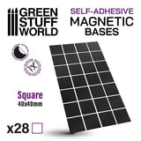 GSW Magnetic Precut Sizes - Adhesive Squares 40x40mm Magnetic Sheet Green Stuff World 