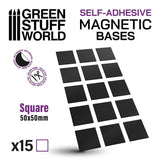 GSW Magnetic Precut Sizes - Adhesive Squares 50x50mm Magnetic Sheet Green Stuff World 