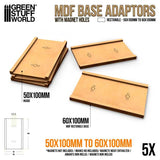 GSW MDF Base adapter - Rectangular 50x100mm to 60x100mm (Pack x5) Bases Green Stuff World 