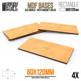 GSW MDF Rectangular Base - 60x120mm (Pack x4) Old World Bases Green Stuff World 