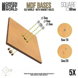 GSW MDF Square Base - 60mm (Pack x5) Old World Bases Green Stuff World 