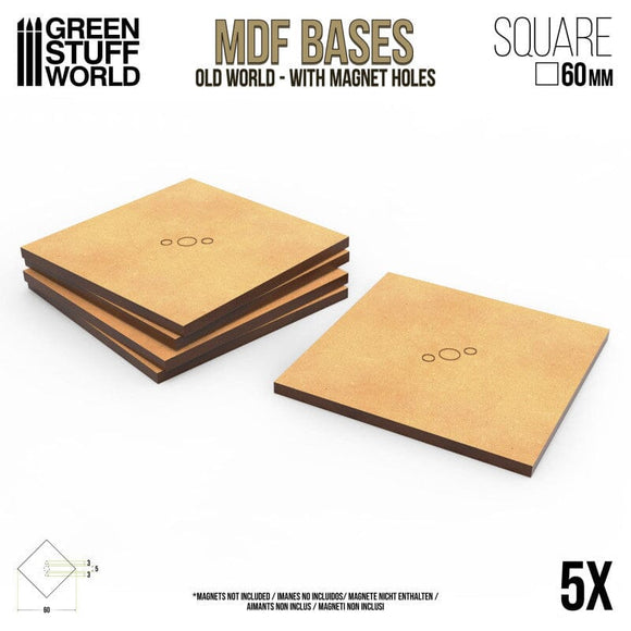 GSW MDF Square Base - 60mm (Pack x5) Old World Bases Green Stuff World 