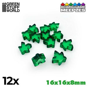 GSW Meeples 16x16x8mm - GREEN (Pack x12) Gaming Tools Green Stuff World 