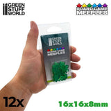 GSW Meeples 16x16x8mm - GREEN (Pack x12) Gaming Tools Green Stuff World 