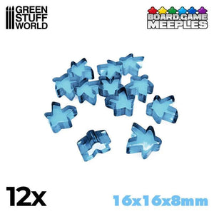 GSW Meeples 16x16x8mm - LIGHT BLUE (Pack x12) Gaming Tools Green Stuff World 