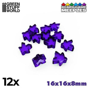 GSW Meeples 16x16x8mm - PURPLE (Pack x12) Gaming Tools Green Stuff World 