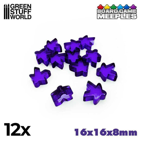 GSW Meeples 16x16x8mm - PURPLE (Pack x12) Gaming Tools Green Stuff World 