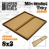 GSW Movement Trays 20mm Square Formation 8x3 Movement Trays Green Stuff World 