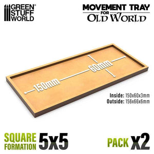 GSW Movement Trays Square Formation 150x60 (Pack x2) Old World Movement Trays Green Stuff World 