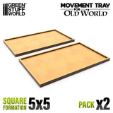 GSW Movement Trays Square Formation 150x90 (Pack x2) Old World Movement Trays Green Stuff World 