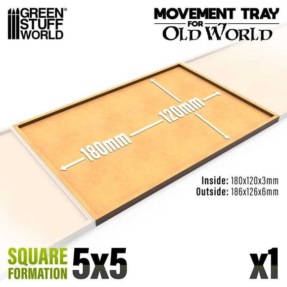 GSW Movement Trays Square Formation 180x120 (Pack x1) Old World Movement Trays Green Stuff World 