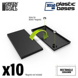 GSW Plastic Rectangular Base 30x60mm - PACKx10 Bases Green Stuff World 