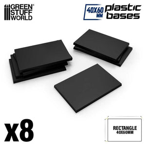 GSW Plastic Rectangular Base 40x60mm (Pack x 8) OLD WORLD Bases Green Stuff World 