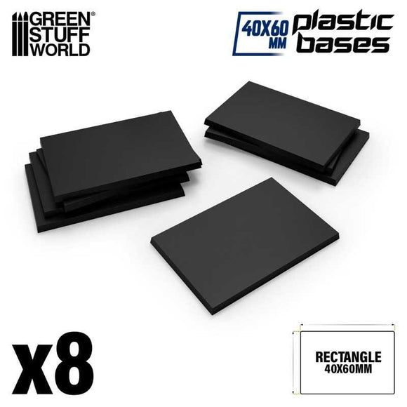 GSW Plastic Rectangular Base 40x60mm (Pack x 8) OLD WORLD Bases Green Stuff World 