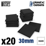 GSW Plastic Square Base 30mm - PACKx20 Bases Green Stuff World 