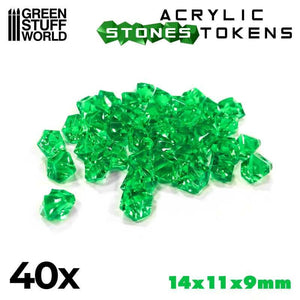 GSW Plastic Stones 12mm - GREEN (Pack x40) Gaming Tools Green Stuff World 