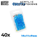 GSW Plastic Stones 12mm - LIGHT BLUE (Pack x40) Gaming Tools Green Stuff World 