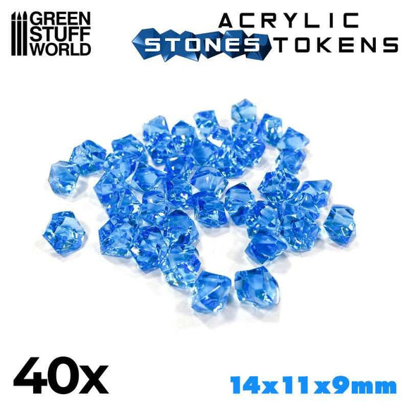 GSW Plastic Stones 12mm - LIGHT BLUE (Pack x40) Gaming Tools Green Stuff World 