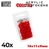 GSW Plastic Stones 12mm - RED (Pack x40) Gaming Tools Green Stuff World 