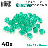 GSW Plastic Stones 12mm - TURQUOISE (Pack x40) Gaming Tools Green Stuff World 