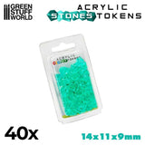 GSW Plastic Stones 12mm - TURQUOISE (Pack x40) Gaming Tools Green Stuff World 