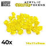 GSW Plastic Stones 12mm - YELLOW (Pack x40) Gaming Tools Green Stuff World 