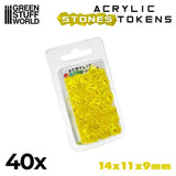 GSW Plastic Stones 12mm - YELLOW (Pack x40) Gaming Tools Green Stuff World 