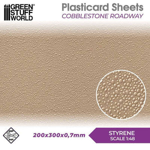 GSW Styrene Plasticard Sheet - Cobblestone-Roadway Plasticard Green Stuff World 