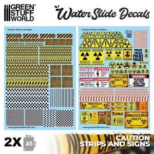 GSW Waterslide Decals - Caution Strips and Signs Decals Green Stuff World 