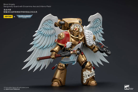 JoyToy Blood Angels Sanguinary Guard with Encarmine Axe and Inferno Pistol - JT7172 Action Figures JoyToy 