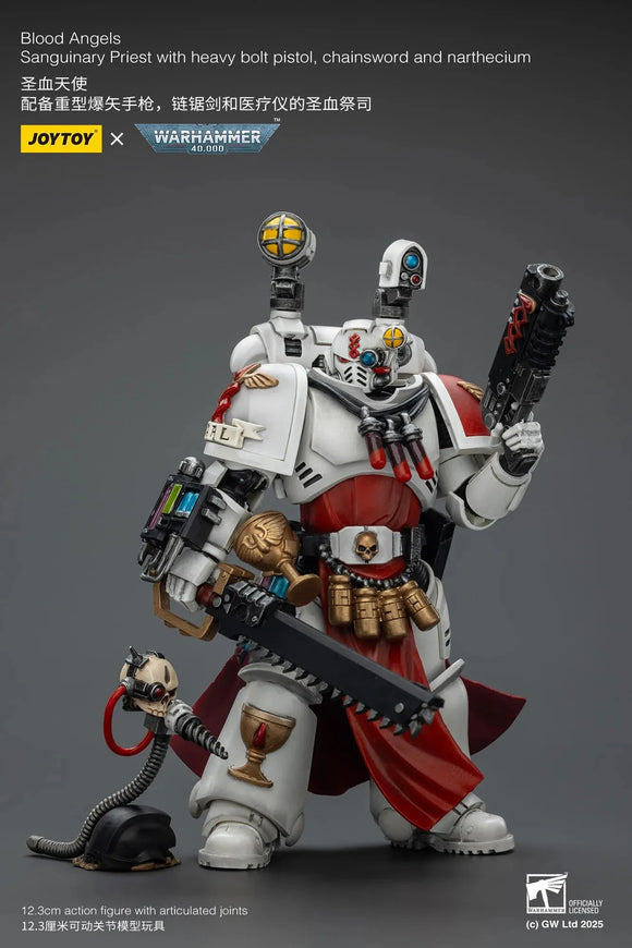 JoyToy Blood Angels Sanguinary Priest with Heavy bolt pistol, chainsword and Narthecium - JT01789 JoyToy JoyToy 